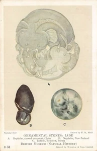 Postcard: Ornamental Stones: Jade, British Museum, DB 1910's, D38 - Picture 1 of 2