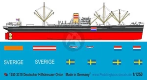 Marcas de crucero auxiliar alemán Peddinghaus 1/1250 Orion Kriegsmarine 3310 - Imagen 1 de 1