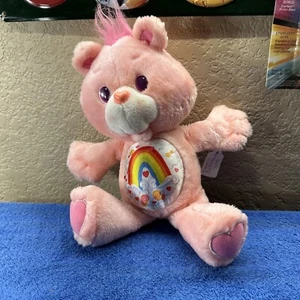 Vintage Plush Care Bear Friend bear pink in color with rainbo on front from 1991 - Picture 1 of 3