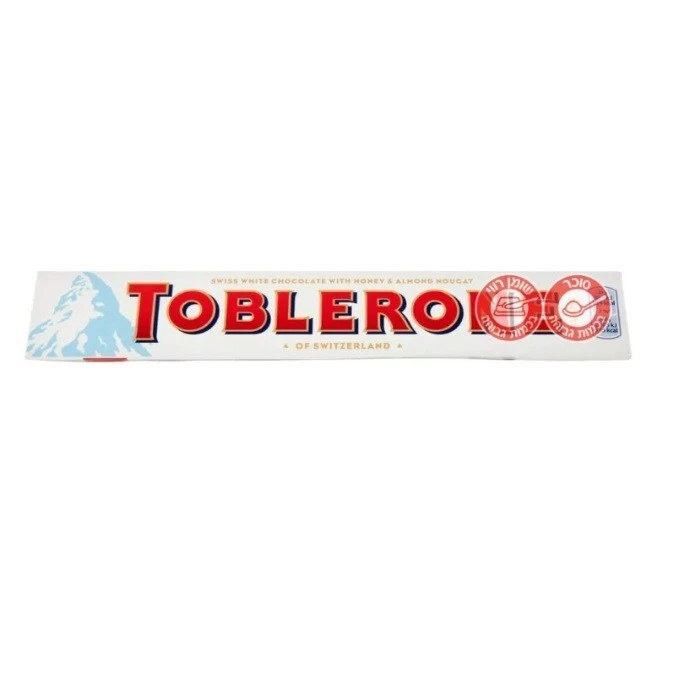 6x Turrón Toblerone Chocolate Blanco Suizo con Miel y Almendras 100g Israel Kosher Foto 1 de 1