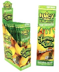 Juicy Jay LEMON CAKE Natural Enhanced Wraps - SEALED BOX - 25 Packs of 2 Each - Picture 1 of 2