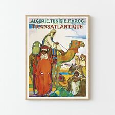 Algeria Tunisia Morocco Vintage Travel Poster Fine Art Print | Home Decor