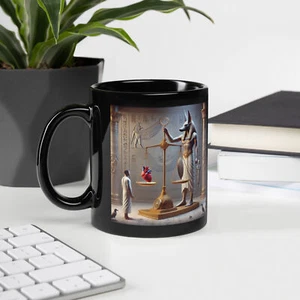 Anubis Final Judgement Mug Egyptian Mythology Coffee Cup Ancient Egyptian Art - Picture 1 of 1
