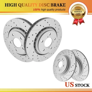 For 2018 2019 -2023 2024 Honda Odyssey Front Rear Drilled & Slotted Disc Rotors - Picture 1 of 6