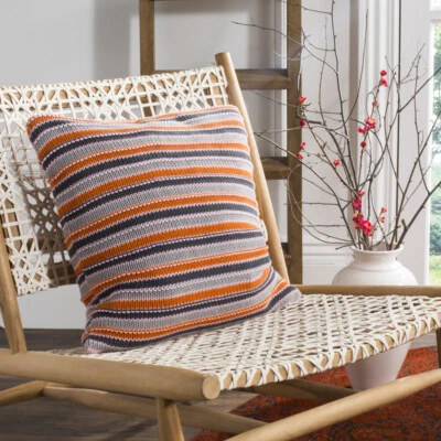 SAFAVIEH Candy Stripe Knit Pillow | Assorted | - Image 1 of 3