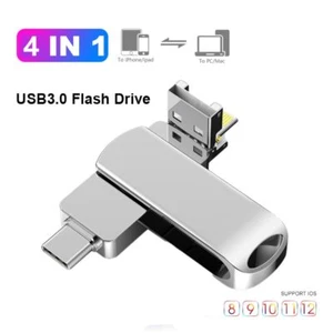 1TB 256GB 4in1 USB 3.0 Flash Drive Thumb Memory Stick OTG Type C iPhone Android - Picture 1 of 20