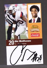 Obi Melifonwu AUTO 2017 Senior Bowl Card Connecticut Huskies Autograph