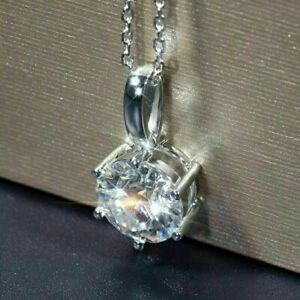 2.0CT Round  Cut Lab Created Diamond Women's Locket Pendant 14kWhite Gold Finish