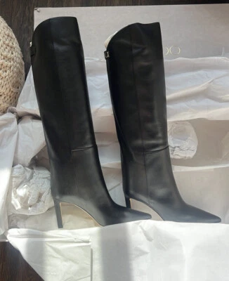 Bota hasta la rodilla de cuero Jimmy Choo Alizze Kb 85 para mujer negra 39 Foto 1 de 4