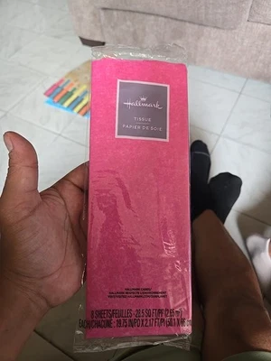 LOT OF 16  Sparkling Dots on Hot Pink Tissue Paper ---   LOT OF  16 - Image 1 of 2