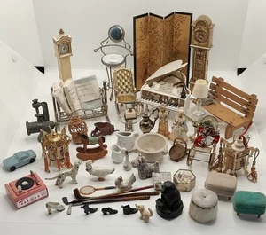 Large Collection VTG Dollhouse Miniature Accessories Ideal Petite Princess Brass - Picture 1 of 24