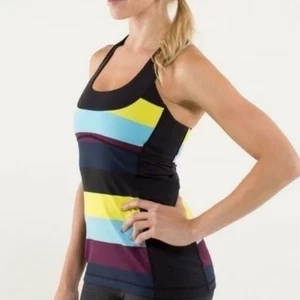 Lululemon Tank Top Racerback Striped Athletic Sleeveless Activewear Sz 4 - Picture 1 of 8