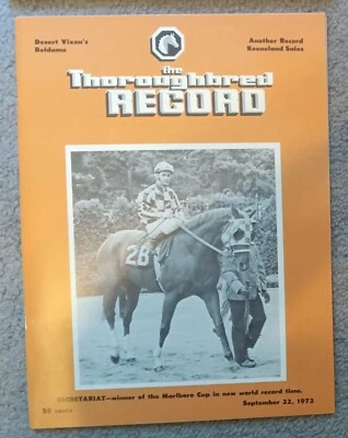 RARO 22 de septiembre 1973 revista Thoroughbred Record con Secretariat Marlboro Cup Foto 1 de 4
