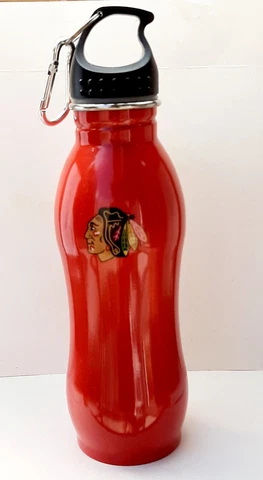 Chicago Blackhawks NHL Licensed Reusable Water Bottle 24oz Stainless Steel Cover