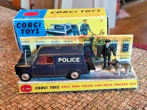 Corgi Toys #448 BMC Mini Police Van & Dog N/Mint Vintage W Repro - Box - Bild 1 von 9
