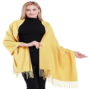 Chal Pashmina Oro Ligero 100% Cachemira Bufanda Envoltura Estola Hecho a Mano en Nepal NUEVO - Imagen 1 de 12