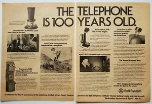 The Telephone Is 100 Years Old 2-Page Advertisement Sept. 1976 - Picture 1 of 4
