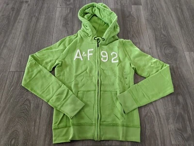 NWT A&F Abercrombie & Fitch Pullover Zip-up Hoodie Sweatshirt Embroidered Patch Foto 1 de 4