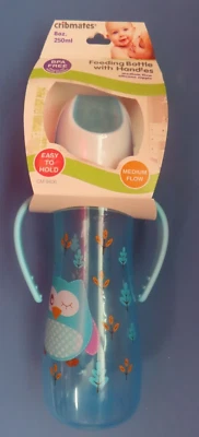 Cribmates Feeding Bottle with handles Blue Owl theme  8 oz. #CM9406   NEW - Image 1 of 2