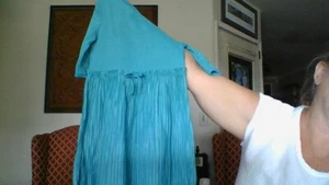 Wonder Nation teal blue girls 6-6x pleated front dress 3/4 sleeve Good Condition - Picture 1 of 5