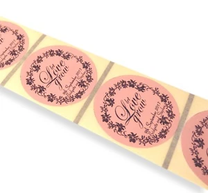 45MM ROSA REDONDO PERSONALIZADO LET LOVE CRECER ETIQUETAS DE BODA SELLOS PEGATINAS - Imagen 1 de 1