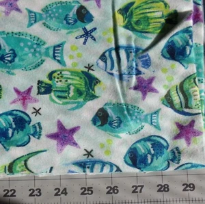 100% cotton flannel fabric tropical fish and stars 42" wide by the 1/2 yard - Picture 1 of 1