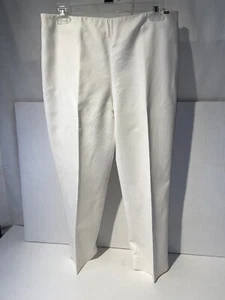 ST JOHN Yellow Label Crop Pants Sz 6 (30x25) Side Zipper Capri Ivory Stretch - Picture 1 of 19