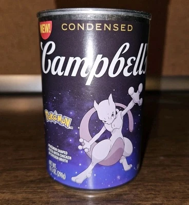 1x Campbells Pokemon Chicken Soup 10.5 Oz Can Mewtwo Design - Limited Edition  - Image 1 of 4