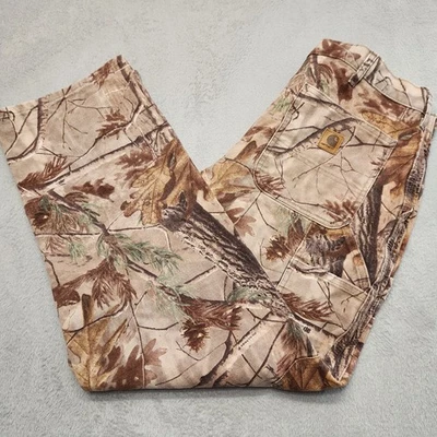 Salopette Carhartt Realtree vintage pantaloni da falegname mimetica 36x30 caccia - Immagine 1 di 4