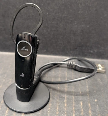 PlayStation 3 PS3 Bluetooth Headset Wireless CECHYA-0076 & USB Dock with Cord - Image 1 of 2
