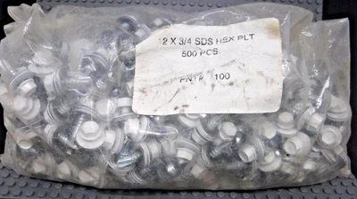 500 SDS #12 x 3/4 hexagonales PLT autoperforantes puntada para techo/revestimiento tornillos metálicos Foto 1 de 4