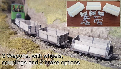 OO9/009 GVT 4 Ton Mineral/Granite Wagon x 3 Glyn Valley Tramway HO9 Dundas DM42 - Image 1 of 4