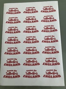 42 come on england Euro 2024 Mascot labels stickers football party bag Fete Fair - Picture 1 of 2
