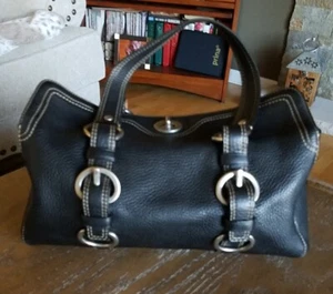 Vintage COACH Chelsea Satchel Handbag #10134 Black Pebbled Leather EUC - Picture 1 of 12