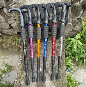 1x Trekkingstöcke Nordic Walking Wanderstöcke verstellbar Anti-Shock Alpenstock - Bild 1 von 11