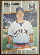 1989 Fleer #132 MIKE HEATH ERROR CARD Tom Brookens Back Detroit Tigers