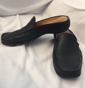 Women’s 7 1/2 Black Leather Mephisto Slides - Picture 1 of 12