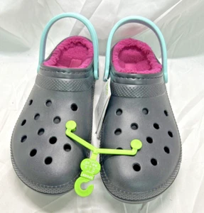Crocs Clásico Forrado Negro Fucsia Vellón y Correa Azul Para Hombre 13 - Imagen 1 de 7