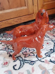 More details for two red setter dog figurines really nice