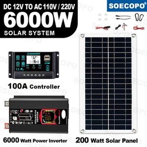 6000W Solar System for Home Complete Kit Solar Generator 110V/220V Inverter 100A - Picture 1 of 18