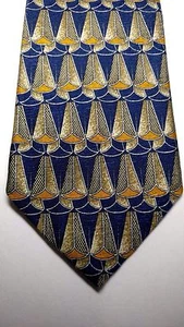 HALSKRAWATTE von CHRISTIAN DIOR Comoseta Ägyptisches Design - Marineblau & Gold, 100% Seide - Bild 1 von 4