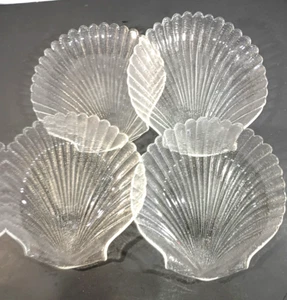 Arcoroc Klarglas Muschelform Dessert/Salatteller (4er Set) Sehr guter Zustand - Bild 1 von 7