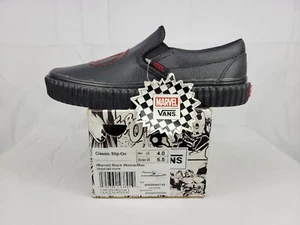 Vans Marvel Black Widow Classic Slip On Shoes Size Womens 5.5 Youth 4Y 721356 - Picture 1 of 12