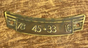 Antique Phonograph Brass Speed Indicator Plate Vintage Record Player Part - Picture 1 of 4