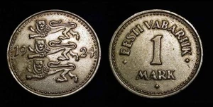 ESTONIA 1924 1 Mark VF/XF - Picture 1 of 1