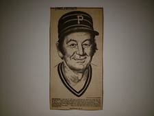 Alex Monchak 1977 Pittsburgh Post Gazette Pirate Portraits Card RARE!