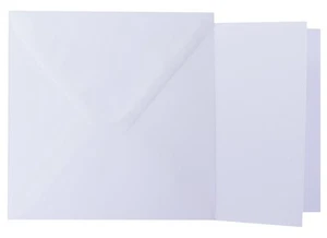 25x Briefumschläge + Klappkarten quadratisch Transparent (10x10 cm / 9,5x9,5 cm) - Bild 1 von 1