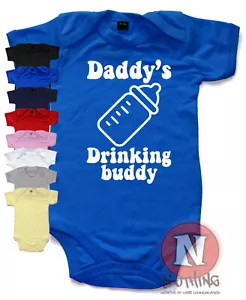 Daddy's drinking partner Babygrow Baby Suit babygro Great Gift vest Father - Picture 1 of 7