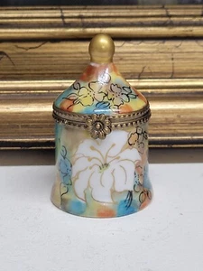 Limoges Rochard France Tent Autumnal Floral Trinket Box - Bild 1 von 8