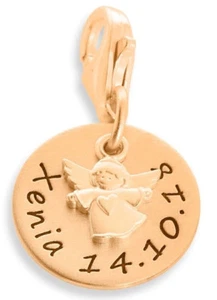 Regalo Bautizo Ángel de la Guarda Colgante con Grabado Ángel Joyería Colgante Rosa - Imagen 1 de 3